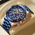 LIGE Luxury Chronograph Watch for Men – Waterproof Stainless Steel Business Quartz Watch