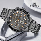 REWARD Phantom Chronograph – Luxury Black Stainless Steel Men's Watch